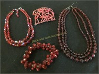 Red Beaded Costume Jewelry