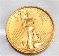 1990 GOLD 1/10 OZT AMERICAN EAGLE BU COIN $5.00