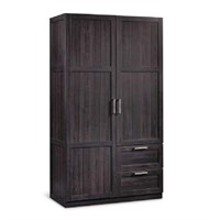 Open Box Sauder 2-Door 2-Drawer Wardrobe, Cinnamon