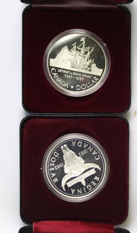 (2) PROOF CANADA SILVER DOLLARS