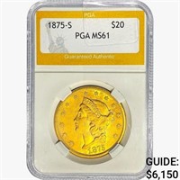 1875-S $20 Gold Double Eagle PGA MS61