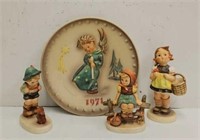 (3) Hummels Figurines & Annual Plate