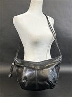 Miss Lewis Black Leather Crescent Shape Handbag