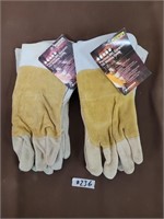 2X New welding gloves sewn with kevlar