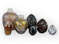 (3) Bertil Vallien Vase & (4) Monica Backstrom Egg