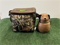 Dog cookie jar and camo cooler