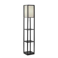 Mainstays 62 Plastic Black Shelf Floor Lamp  Susta