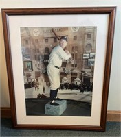 Framed Babe Ruth Photo with Autographed by Linda
