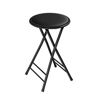 TG 82-0827 24-Inch Cushioned Folding Stool, Black