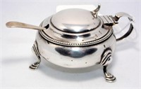 Edwardian Sterling Silver Mustard Pot & Spoon