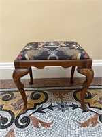 Georgian Style Walnut Stool with Tapestry Drop in