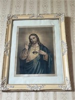 Framed Engraving of The Sacred Heart