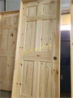 24" Left Hand 6 Panel Knotty Pine Interior Door