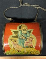 UNIQUE VINTAGE TIN LITHO LADIES PURSE