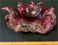 UNIQUE HANDBLOWN ART GLASS DISH