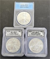 2008,2019,2021 US Silver Eagle Coins