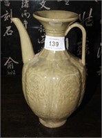 Yaozhou ewer, amphora shaped with strap