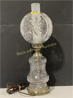 Lead Crystal Hurricane Style Table Lamp