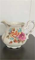 Vintage Creamer, Off White with Gold Trim