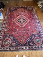 HAND WOVEN IRAN WOOL SAROUK CARPET 9'9" X 6'9"