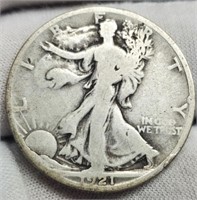 1921-S Walking Liberty Half Dollar VG10 Key Date