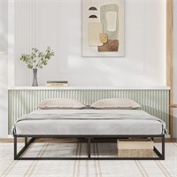 QUEEN Novilla Bed Frame  Metal Platform  Black