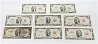 (8) $2 RED SEAL NOTES - (2) are STAR NOTES