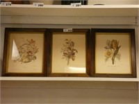(3) Framed Floral Prints