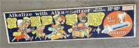 Alkalize Alka-Seltzer Drug Store Paper Sign G.W. F