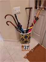 Umbrella Stand and Contents