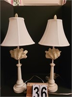 Pair of Sea Shell Lamps 30 1/2 Tall