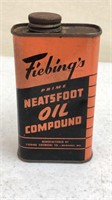 Vintage Fiebings Neatsfoot Oil Tin