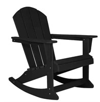 Plastic Adirondack Porch Rocking Chair Black