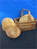 Wicker Basket & Picnic Accessories