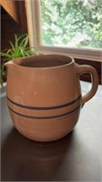 Antique stoneware jug blue striped