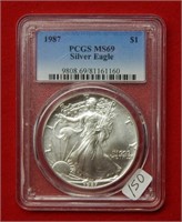 1987 American Eagle PCGS MS69 1 Ounce Silver