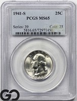 1941-S Washington Quarter, PCGS MS65, Guide: $65