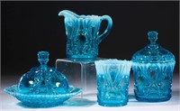 IDYLL FOUR-PIECE TABLE SET, blue opalescent,