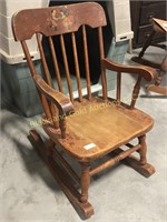 Child Size Rocking Chair, Decal Back