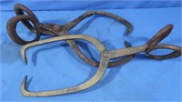 2 pr Antique Ice Tongs