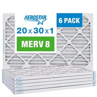Aerostar 20x30x1 MERV 8 Pleated Air Filter, AC Fur