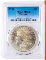 Coin 1921 Morgan Silver Dollar PCGS MS62