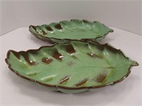 Green Frankhoma Leaf Platters