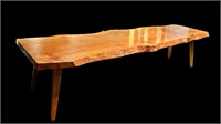 70" live edge wood coffee table