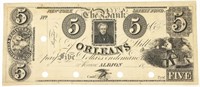 US OBSOLETE BANK OF ORLEANS $5 CURRENCY NOTE