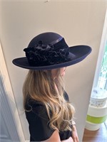 Velvet Navy Hat by Andre