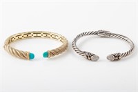 (2) STERLING CLAMP BRACELETS, BJC & RIPKA