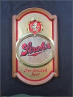 *Stroh's Fire Brewed Beer Sign 18-3/4" x 10-7/8"