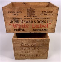 Wooden "John Dewar - Scotch" store box,