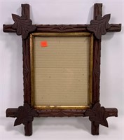 Walnut cross corner frame, 15" x 18" outside,